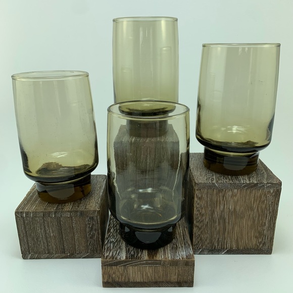 Vintage Libbey Tawny Smoke Brown Glass Tumblers. - Picture 4 of 8